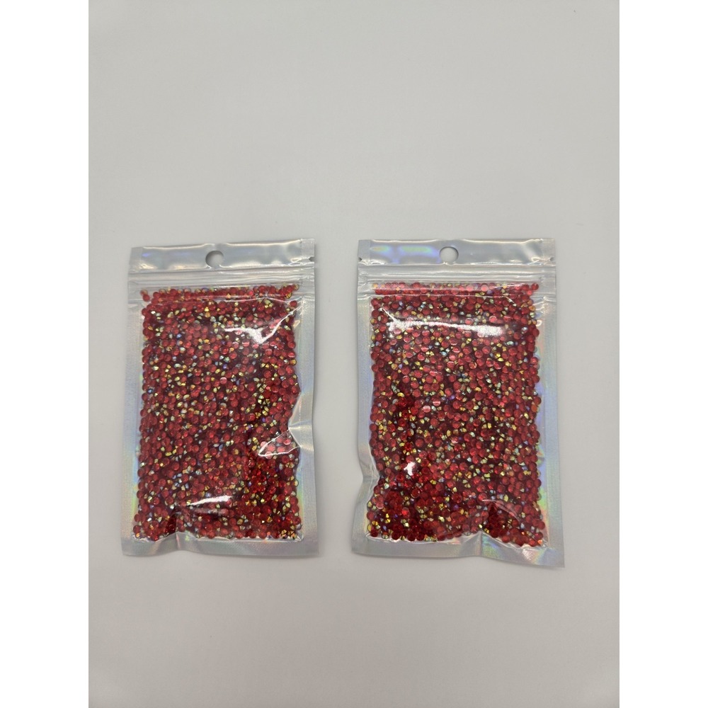 RED AB Resin 3mm Flatback Rhinestones Non Hotfix Bulk Lot Wholesale Nails Bling